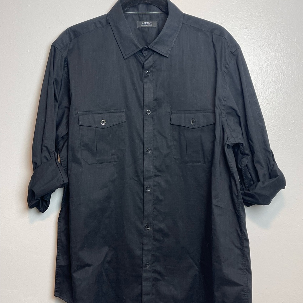 Alfani Men’s Black Long Sleve Button Up Shirt - L